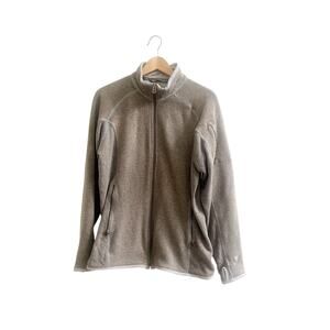 Kuhl Alpaca Zip Up Sweater Men’s Medium Tan Fleece Pockets Outdoor Performance